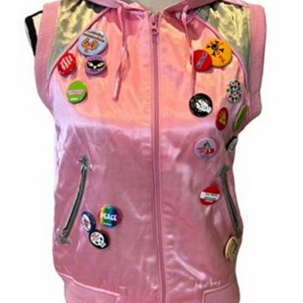 Killah Pink Satin Vest With Buttons